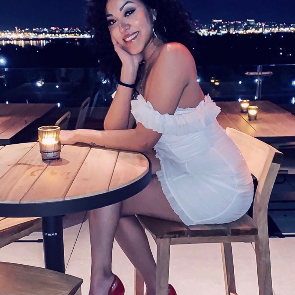 WHITE FASHION NOVA RUFFLE MINI DRESS - Picture 5 of 6